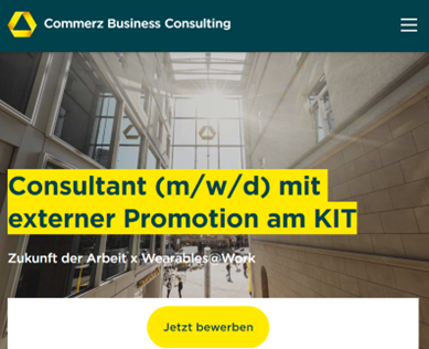 New Job Opportunity in cooperation with Commerz Business Consulting